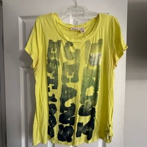 DKNY Yellow Graphic Short Sleeve Tee